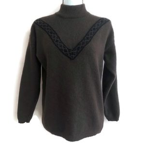 GAP  Vtg Womens S Brown Wool Mock Neck Pullover